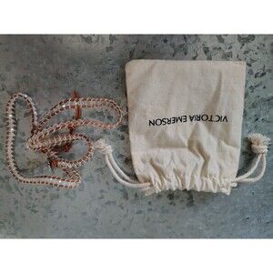Victoria Emerson Leather Wrap Bracelet Natural, Clear and White Iridescent Beads